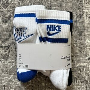 Nike Athletic Socks - White, Blue, and Black